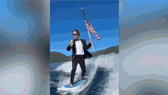 Mark Zuckerberg rocks a tux while surfing, flying Old Glory on Independence Day
