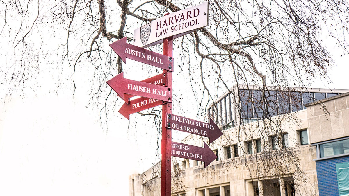 Harvard University campus sign